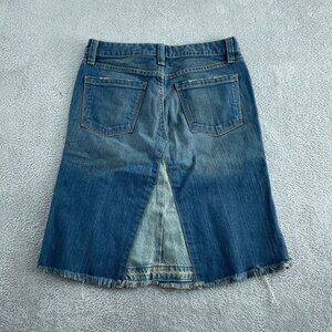 Gap Original Flare Patchwork Skirt Mid-Length Frayed Hem Womens Size 6 4582